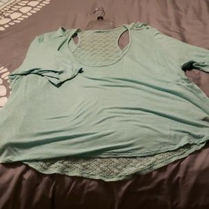 Aqua racerback 2fer tee Lane Bryant 26/28